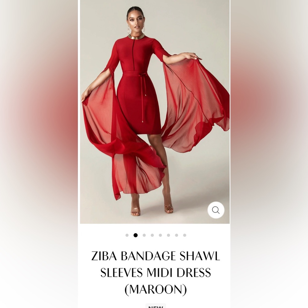 Zinc Bandage Shawl Sleeve MIDI dress